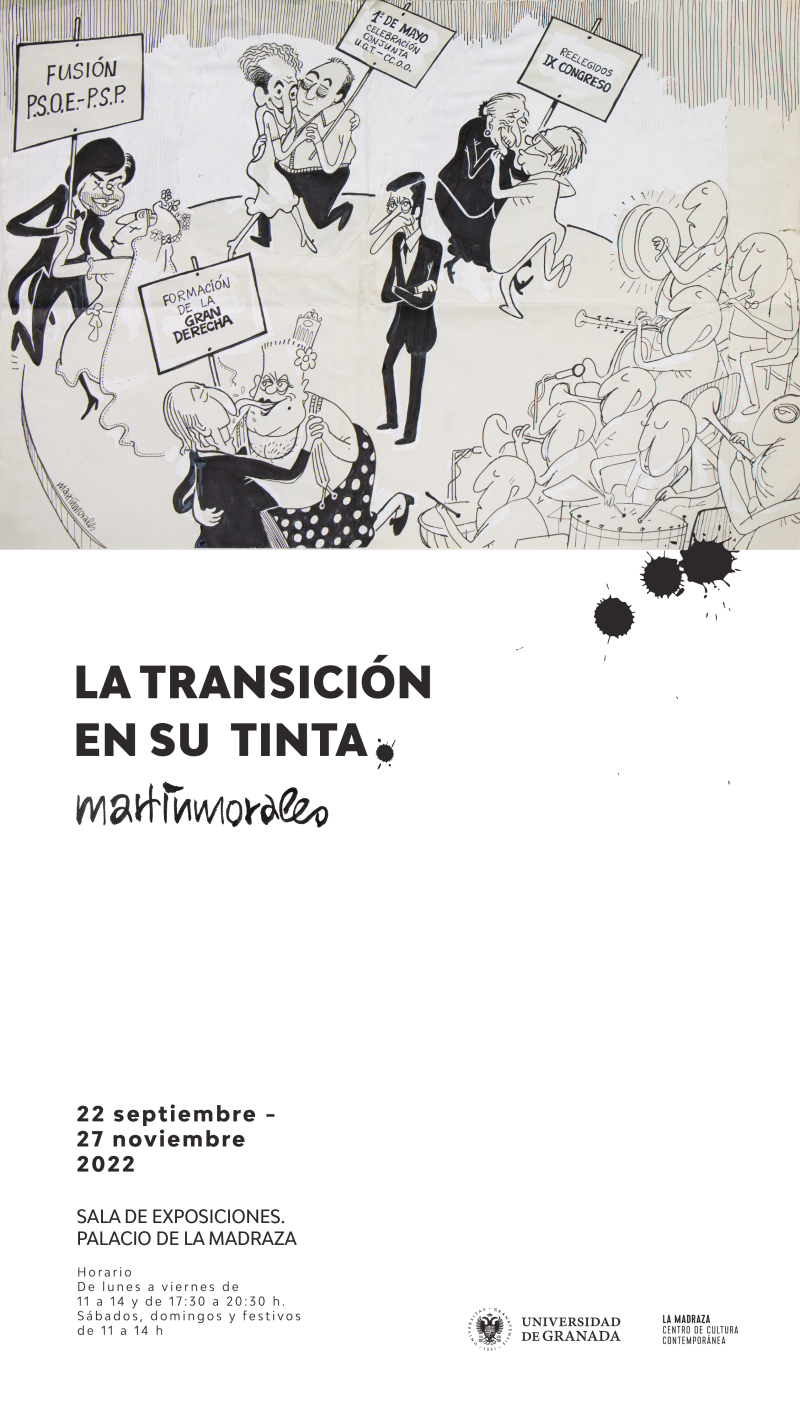 Cartel con una viñeta gráfica sobre la transición de Martínmorales