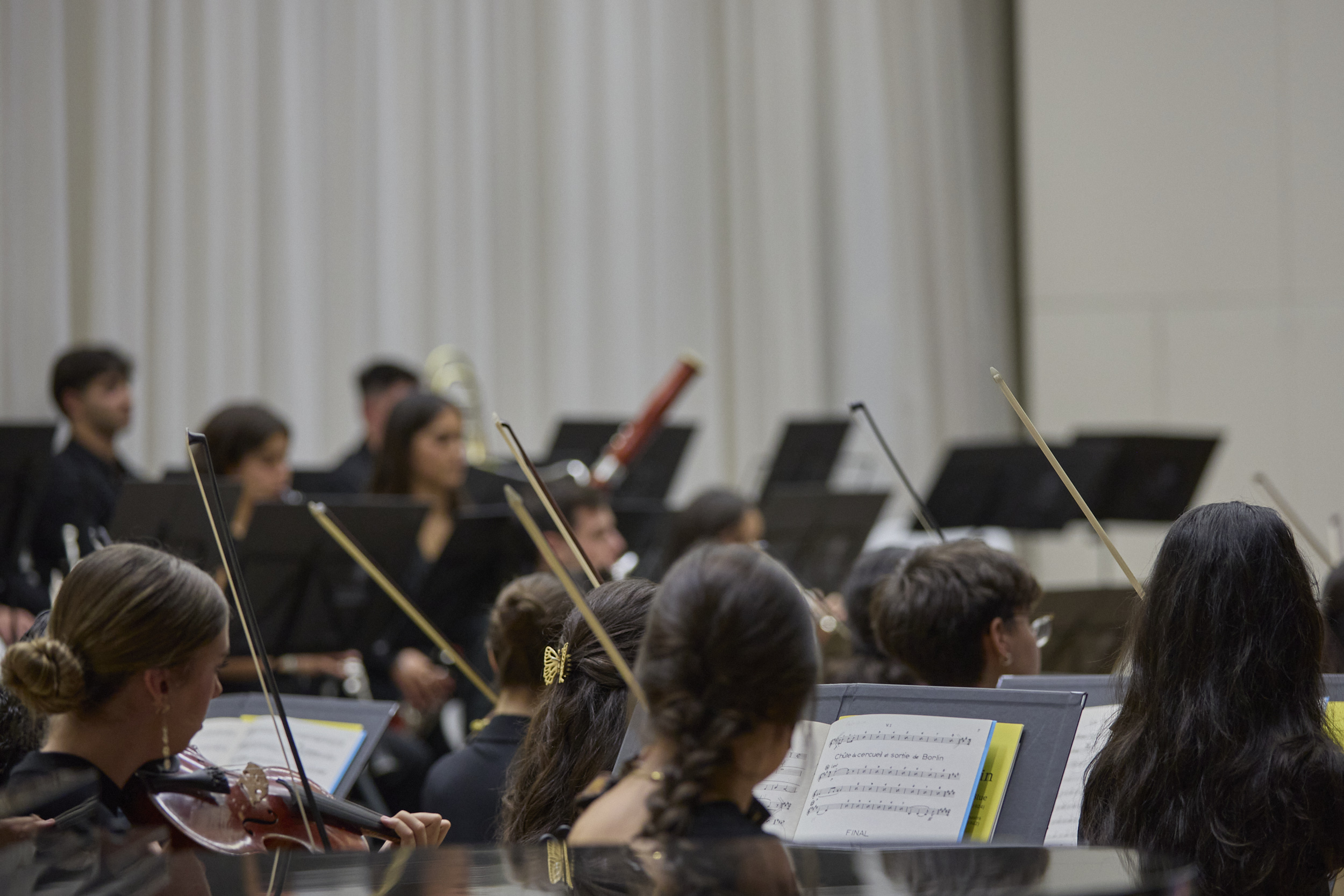 Músicos de una orquesta tocando