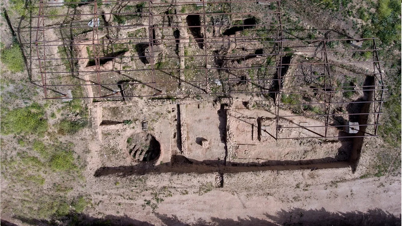Fotografía aérea del alfar romano de Cartuja