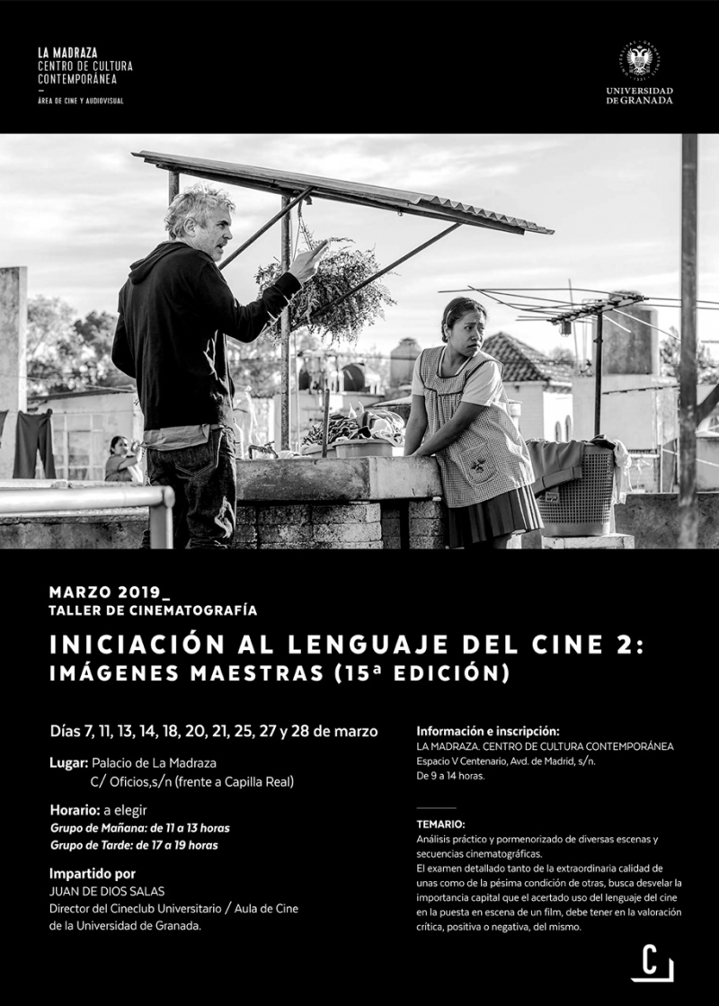 Cartel anunciador del taller de cine