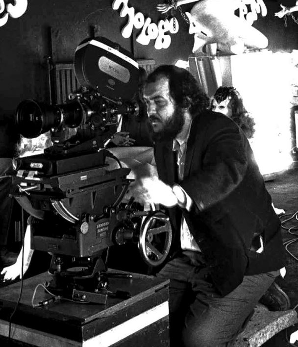 El director Stanley Kubrick en set de rodaje