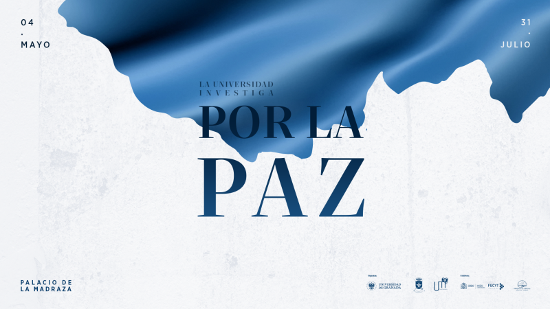 Por la paz Infografía blanca y azul
