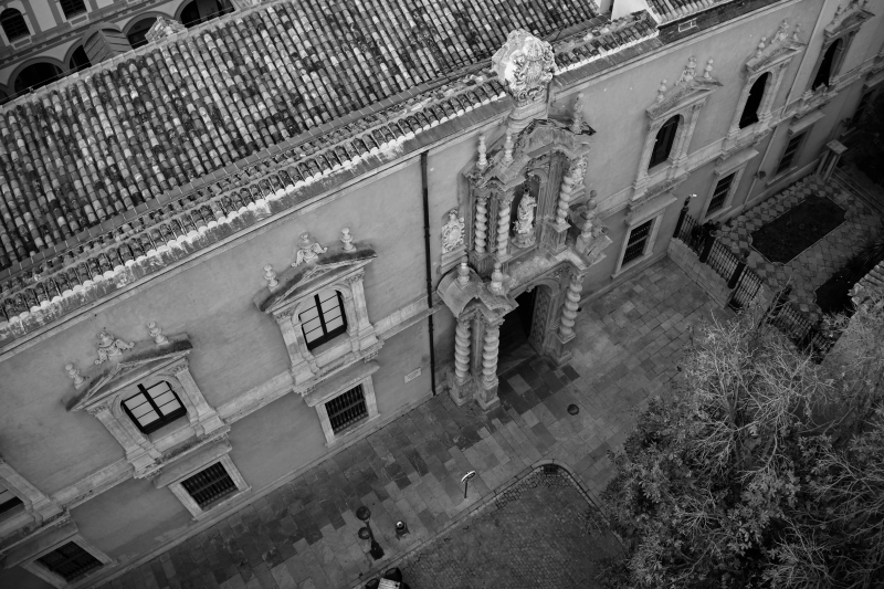 hospital Real fachada Fotografía aérea de la fachada del Hospital Real