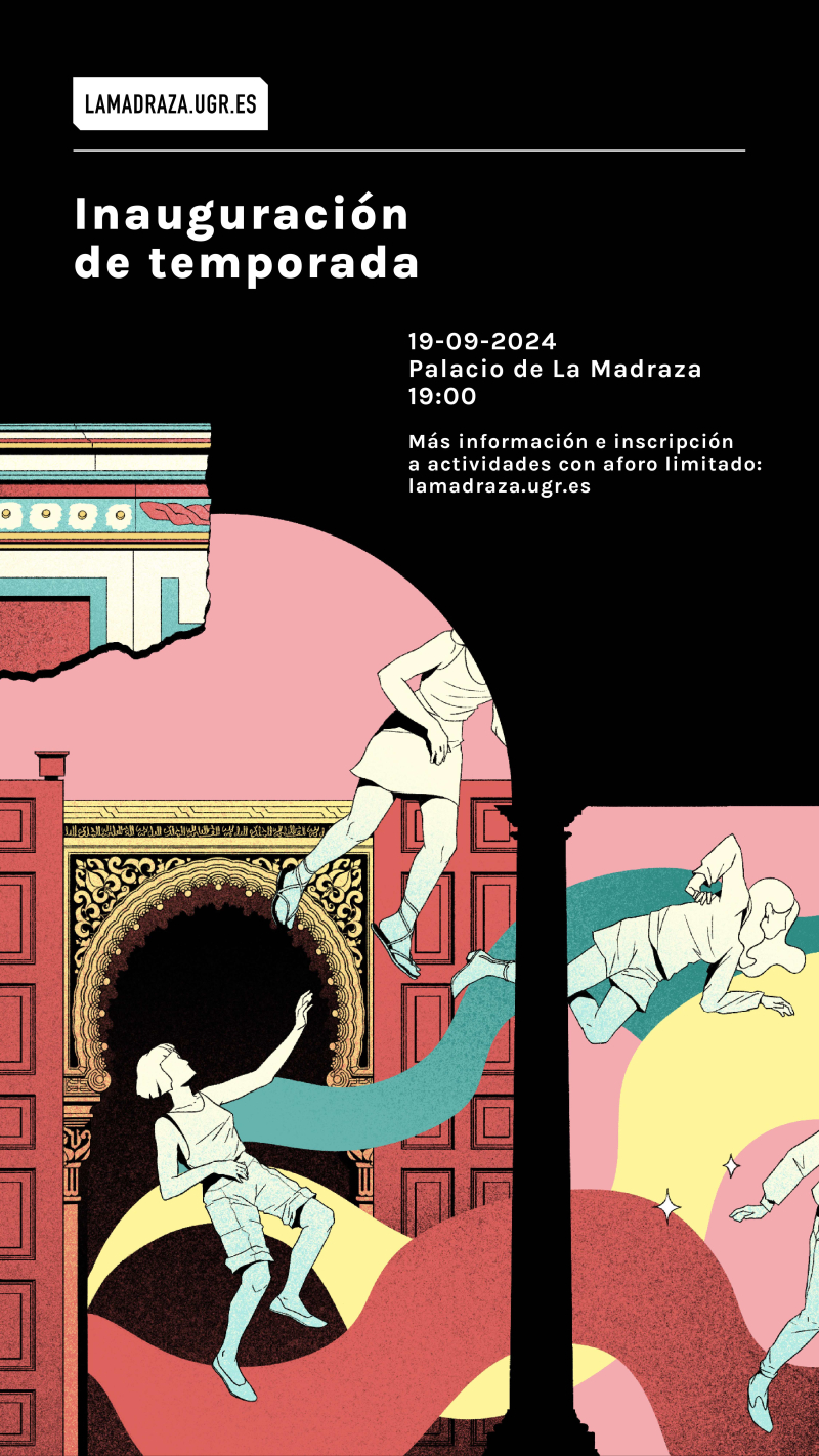 Inauguración de temporada 2024-25 en La Madraza Cartel del acto en el que aparece una ilustración de la artista Laura Watcher